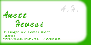 anett hevesi business card